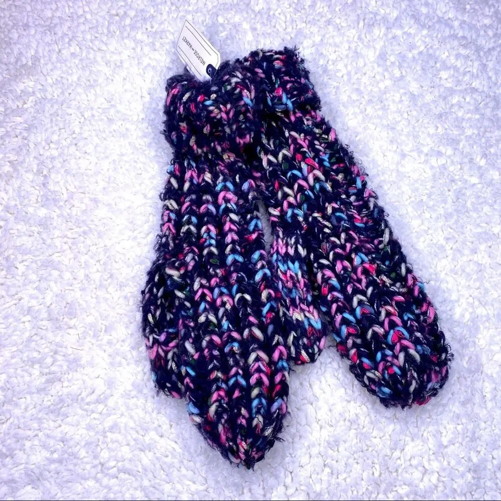 Melrose and Market Black Multicolor Knit Gloves